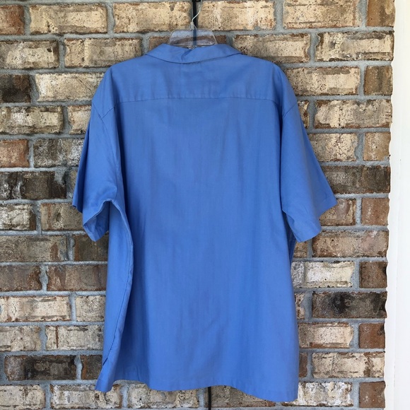 Daniel Cremieux Signature Collection Short Sleve Button up Blue Shirt XL - Picture 4 of 10